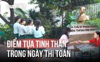 Thí sinh thi lớp 10  'nguyện cầu' và nhận socola lấy tinh thần trước giờ G
