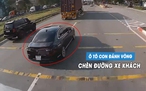 Ô tô con lạng lách đánh võng, cố tình chèn đường xe khách trên phố