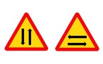 Phân biệt biển báo tam giác viền đỏ, nền vàng nhưng khác hướng mũi tên thế nào?