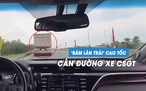 Xe đầu kéo quyết bám làn trái cản đường xe của CSGT, phạt tài xế 7 triệu