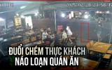 Cô gái xõa tóc tham gia vụ đuổi chém khách trong quán ăn