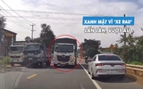 Tài xế ô tô con xanh mặt vì 'xe rau' cướp làn đường vượt ẩu