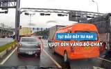 Ô tô chuyển làn bất chấp gây va chạm, cố tình vượt đèn vàng… bỏ chạy