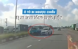 Xe taxi quyết không nhường đường ô tô đi ngược chiều, dẫn đến tai nạn đối đầu