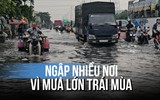 Mưa lớn trái mùa gây ngập nặng, nhiều xe chết máy trên đường ở TP.HCM