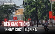 Thót tim tại giao lộ có đèn giao thông “nhảy cóc” loạn xạ khiến người dân thắng gấp