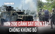 Mãn nhãn màn đổ bộ xe bọc thép diễn tập chống khủng bố, giải cứu con tin