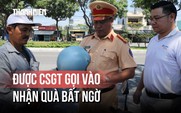 Người dân bất ngờ khi được CSGT gọi vào lề để nhận món quà đặc biệt