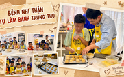 Vừa chạy thận về, bệnh nhi hóa 'đầu bếp' tự tay làm bánh Trung thu