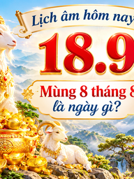 Lịch âm hôm nay 18.9: Mùng 8 tháng 8