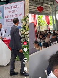 Đám cưới 'thần tốc': Hai nhà cách một bức tường, cô dâu đi vài bước đã sang nhà chồng