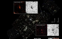 Ánh sáng vượt qua hơn 13 tỉ năm từ bộ đôi thiên hà cổ xưa