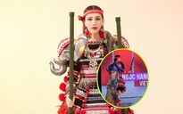 Á hậu Ngọc Hằng bị gãy cà kheo trong phần thi Trang phục dân tộc