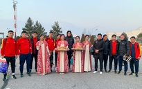 Đội tuyển U.20 Việt Nam ứng phó cái lạnh buốt giá ở Uzbekistan