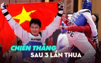 Võ sĩ taekwondo vỡ òa trước chiến thắng sau 3 lần thua Thái Lan ở SEA Games
