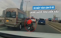 Thanh niên lái xe máy vào đường cấm, lạng lách 'như diễn xiếc' trên cầu Sài Gòn