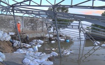 Sạt lở, nhà xưởng một công ty sạt xuống sông, thiệt hại hơn 2 tỉ đồng