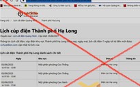 Quảng Ninh: Xác minh trang web giả thông báo lịch cắt điện ở Hạ Long