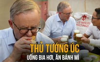 Thủ tướng Úc Anthony Albanese uống bia hơi, ăn bánh mì Hà Nội