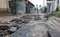 Đồng Nai:Đường hư hỏng nặng sau lũ quét ở H.Nhơn Trạch vừa đưa vào sử dụng đầu năm