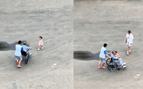 Dễ thương clip cháu gái 2 tuổi chạy đến ôm ông nội động viên trước ca mổ