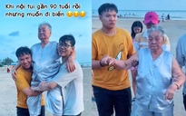Xúc động đại gia đình 3 thế hệ đưa bà nội U.90 đi chơi biển