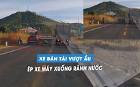 Phẫn nộ ô tô bán tải 'cướp đường', ép xe máy lao xuống rãnh nước