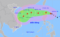 Bão Yinxing hướng thẳng biển miền Trung