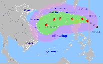 Thời gian và cấp độ bão Yinxing khi vào Biển Đông thành bão số 7