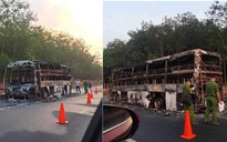 Xe khách giường nằm cháy rụi trên cao tốc Phan Thiết - Dầu Giây