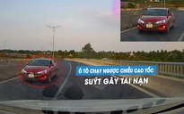Xe Hyundai Elantra chạy ngược chiều 'như tự sát', suýt gây tai nạn trên cao tốc