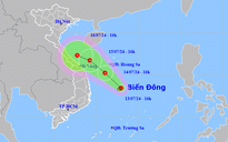 Áp thấp nhiệt đới trên Biển Đông hướng vào miền Trung