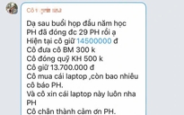 Giáo viên tiểu học 'xin hỗ trợ cái laptop', phụ huynh bức xúc