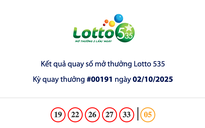 Kết quả xổ số Lotto 5/35 Vietlott trưa 2.10, chờ chia giải độc đắc 14,9 tỉ đồng