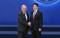 Chủ tịch nước Lương Cường đón các trưởng đoàn tại lễ ký Công ước Hà Nội