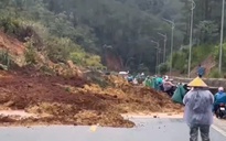 Quảng Ngãi: QL24 xuất hiện nhiều điểm sạt lở, giao thông ách tắc