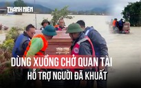 Đoàn thiện nguyện ‘ứng biến’, dùng xuồng chở quan tài hỗ trợ người đã khuất