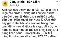 Công an tỉnh Đắk Lắk vận động gạo giúp người dân rốn lũ lịch sử