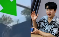 Gặp người nhảy qua cầu nối đang gãy rời giữa hai cao ốc rung chuyển vì động đất