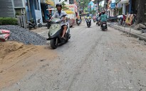 Thi công vỉa hè nhếch nhác