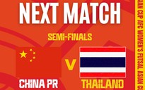 Lịch thi đấu bán kết futsal nữ châu Á: Thái Lan tranh vé World Cup với Trung Quốc