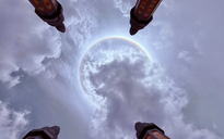 Chùa Tam Chúc: Hào quang quanh mặt trời xuất hiện trước ngày cung rước xá lợi Phật