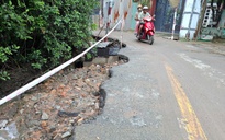 Đào xới đường, bỏ dở dang lâu ngày