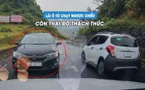 Tài xế lái xe chạy ngược chiều trên đèo, còn thách thức 'cứ kệ tôi'