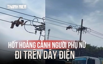Hốt hoảng cảnh người phụ nữ đi trên dây điện, té ngã trọng thương ở TP.HCM