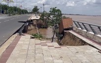 Kè sông Tiền tiếp tục sạt lở nghiêm trọng, tổng chiều dài gần 100 mét