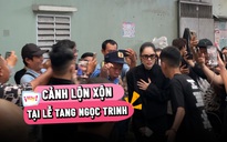 Nghệ sĩ chật vật qua đám đông vào viếng diễn viên Ngọc Trinh