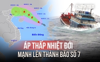 Áp thấp nhiệt đới mạnh lên thành bão số 7, gió giật cấp 10