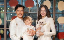 Thủ môn Bùi Tiến Dũng về quê đón tết: Nhóc tì lai gây sốt, cực đáng yêu