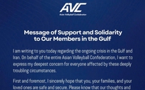 Chủ tịch AVC gửi thư chia buồn sau vụ 20 nữ VĐV bóng chuyền Iran thiệt mạng vì không kích